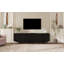 Meuble télé rétro à grain de bois avec porte ondulée pour téléviseur de 75 po ou moins, console média rustique avec amplement d'espace de rangement et base robuste