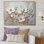 «Beige and Blue Seasonal Flowers Collage IV», reproduction sur toile