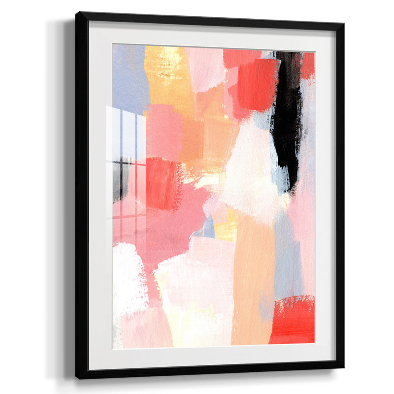 Durwyn Aérien Écarlate I, reproduction d'art sur toile, H 20 po x l 16 po, Papier avec cadre noir, Blanc