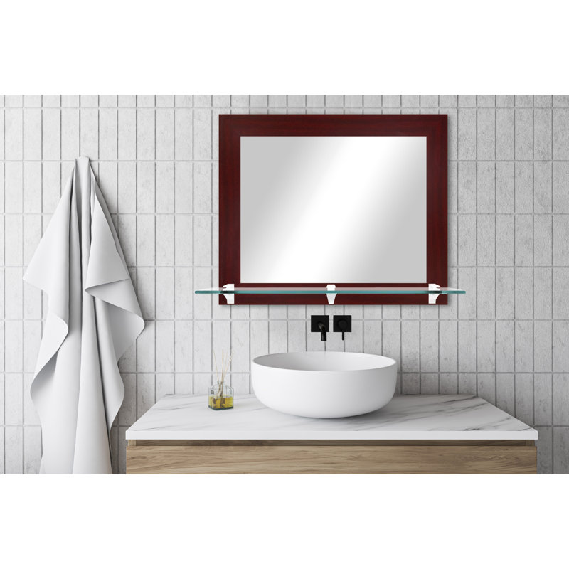 Miroir Camyle Marley, 32,5 po x 42 po, Acajou foncé / blanc
