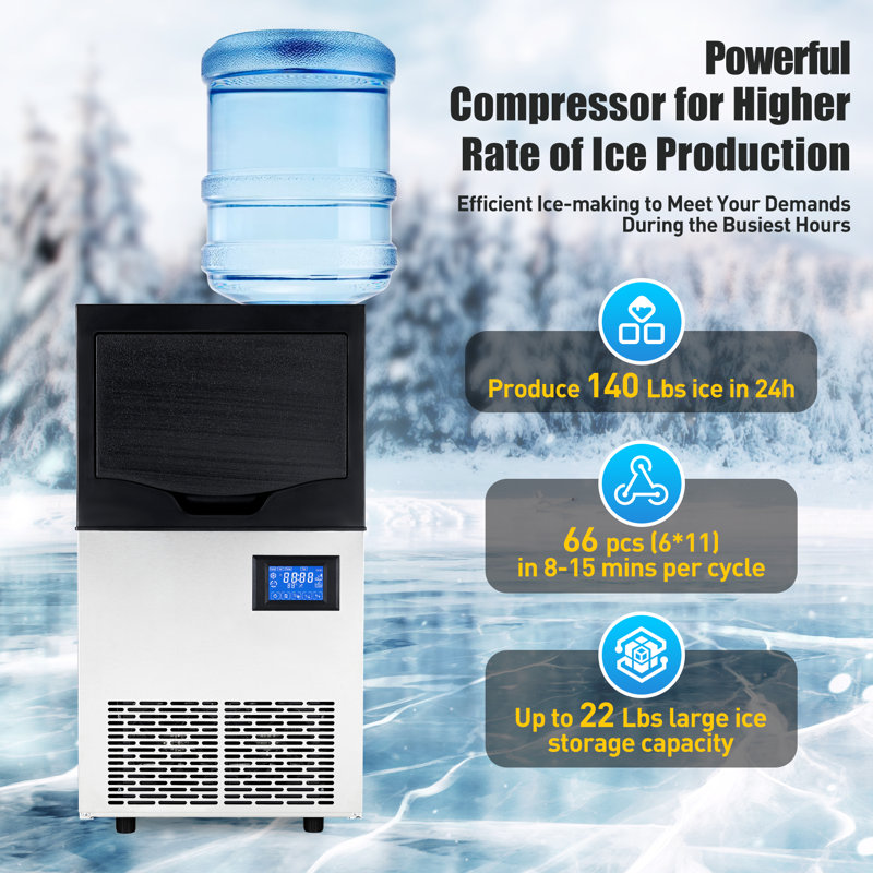 Gaomon 140 Lb. Daily Production Nugget Ice Freestanding Ice Maker