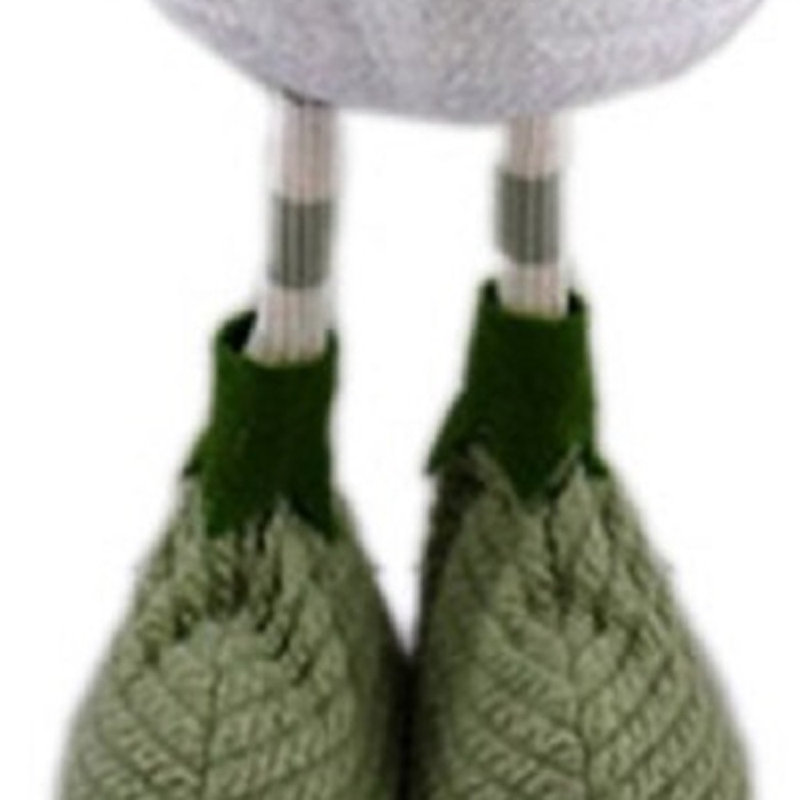 Gnome de Pâques 29 po en tissu vert et blanc