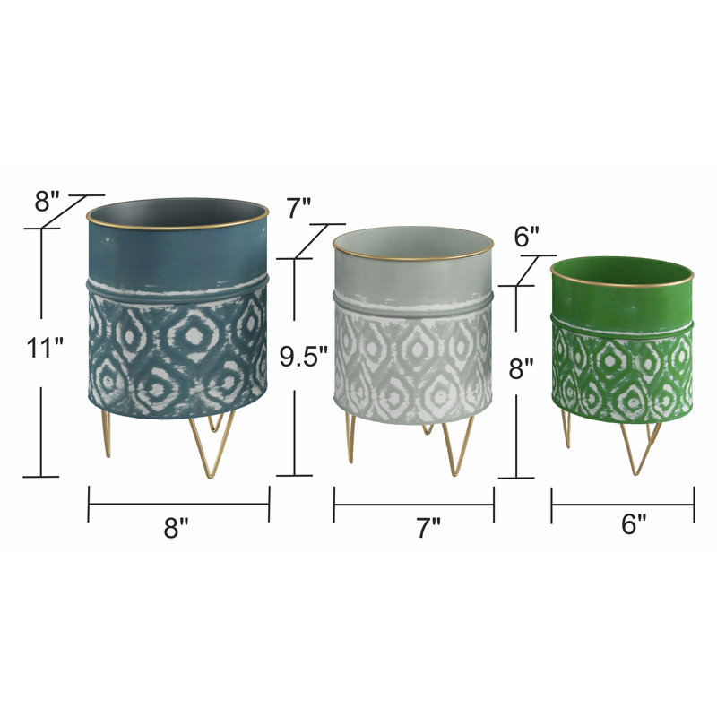 Ensemble de pots à fleur d'intérieur modernes en métal Laurent