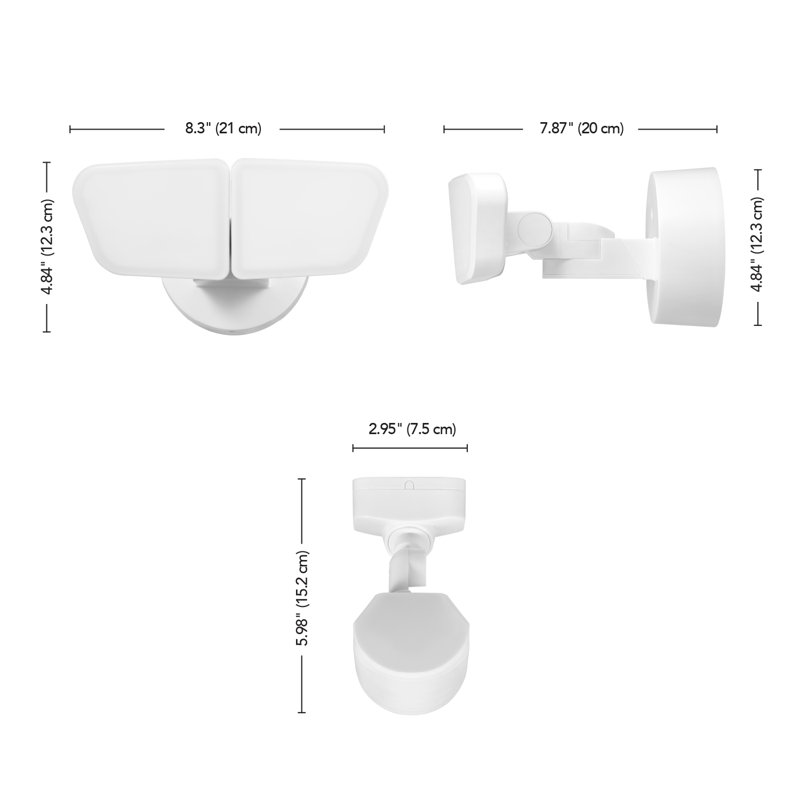2 - Head LED Hardwired Outdoor Security Outdoor Security Flood Light with Motion Sensor