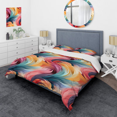 Ensemble de housse de couette rose et bleu
