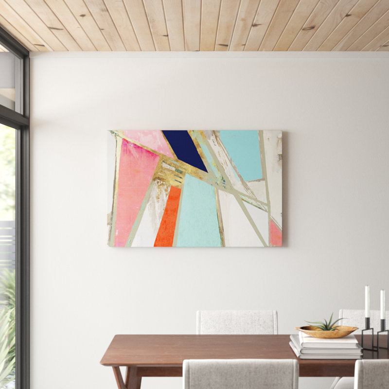 «Warm Geometric» par PI Studio - reproduction d'art sur toile, H 32 po x l 48 po x 1,5 po, Toile tendue