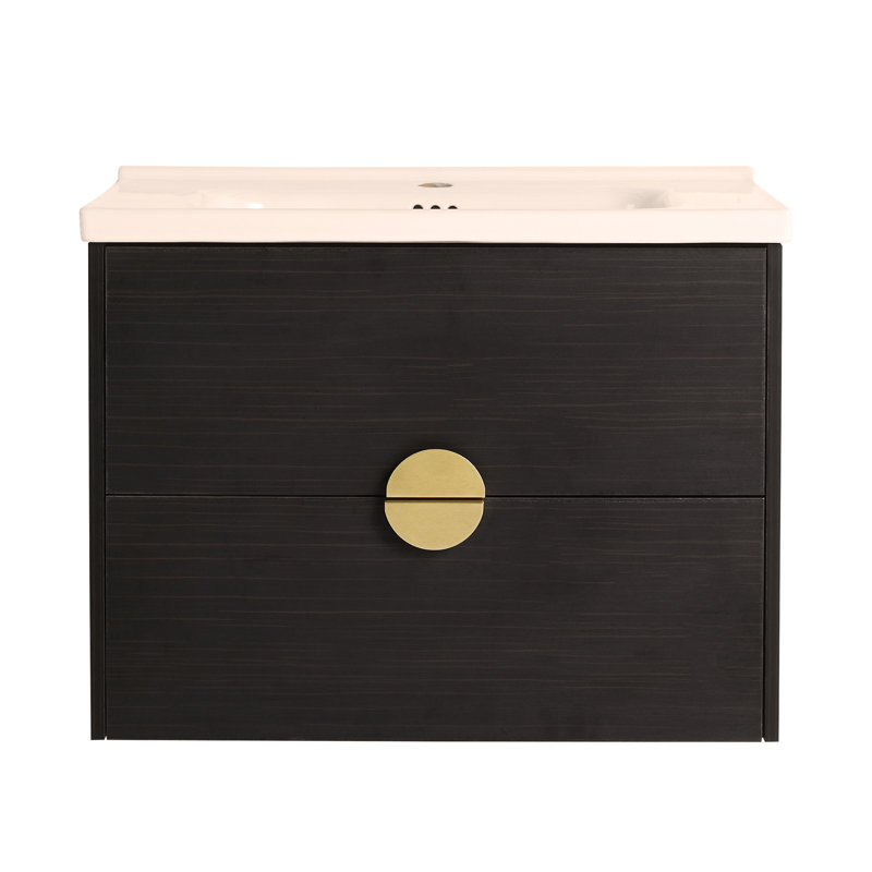 Meuble-lavabo mural de 28 po avec lavabo, pour petite salle de bain (emballage KD)