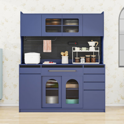 Buffet avec prise de courant, tiroirs de rangement, armoire et tablettes