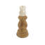 Porte-bougie en bois de teck et marbre, H 9,8 po, brun et crème