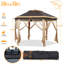 13 pi. L 11 pi. X P 11 pi. D Pavillon de jardin en fer résistant aux intempéries avec parois latérales-110916853-110916854