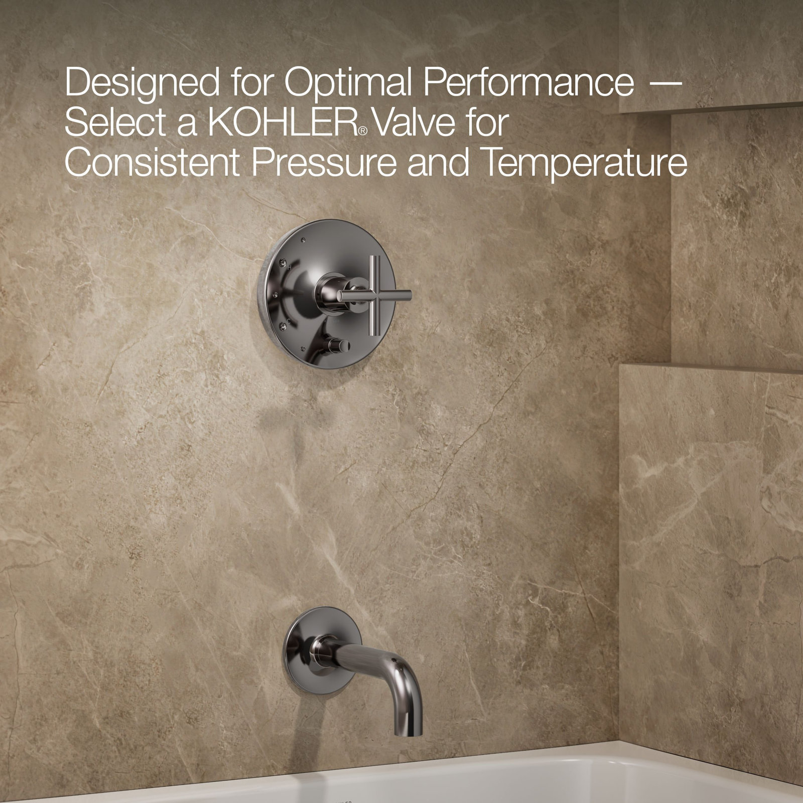 Purist Shower Faucet, Cross, Vibrant Titanium