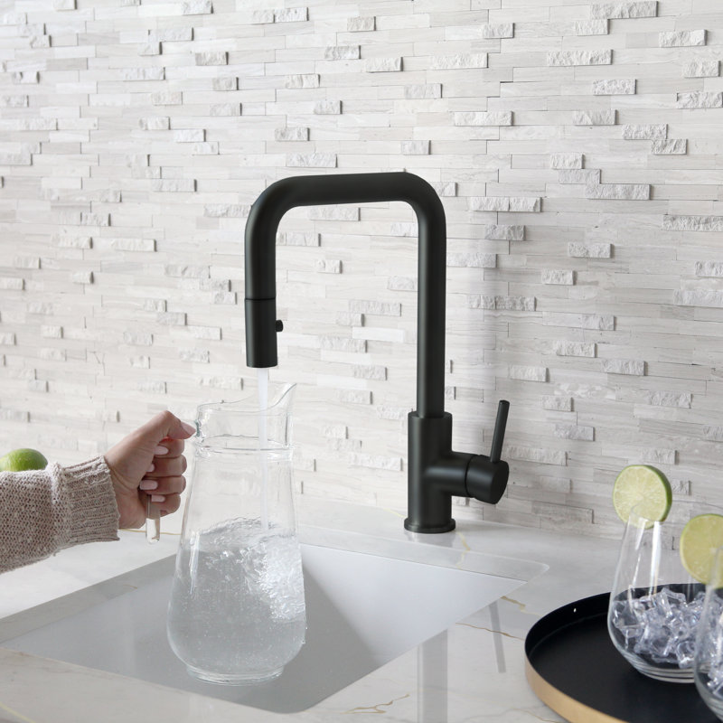 Rivo modern single-handle kitchen faucet, Noir mat