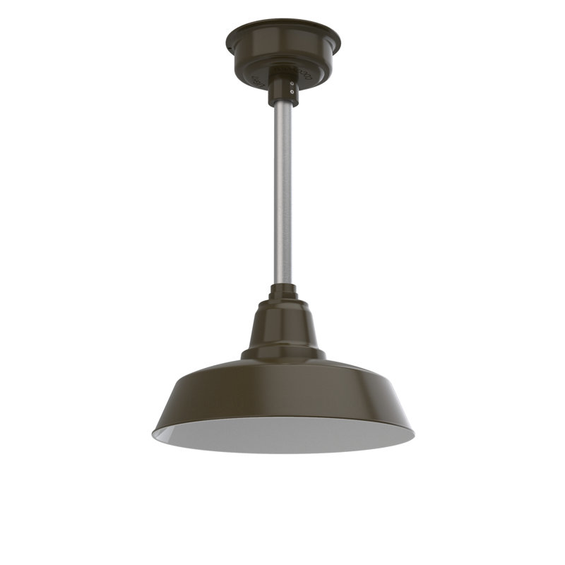 Vandervliet 1 - Light LED Single Pendant, 48" H x 14" W x 14" D, Mahogany Bronze/Galvanized Silver