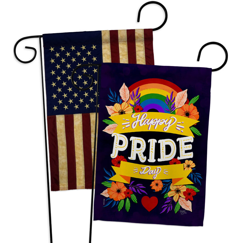 Drapeau de jardin en polyester 2 côtés 18,5 x 13 po