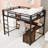Queen Two Drawers Metal Loft Bed With Desk And Ladder