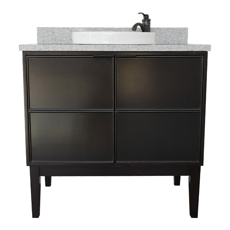 Epping 37'' Single Bathroom Vanity with Top, Gray/White