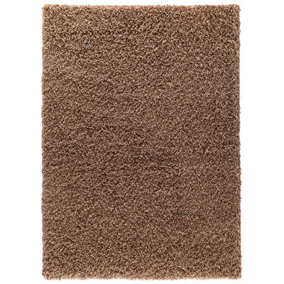 Verona Thick Coffee Shaggy Area Rug – Soft Pile, Non-Slip, Durable Polypropylene Carpet for Living Room, Bedroom & Hallway