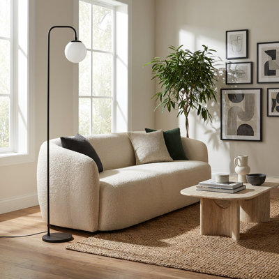 Contemporary Glass Globe Reading Floor Lamp