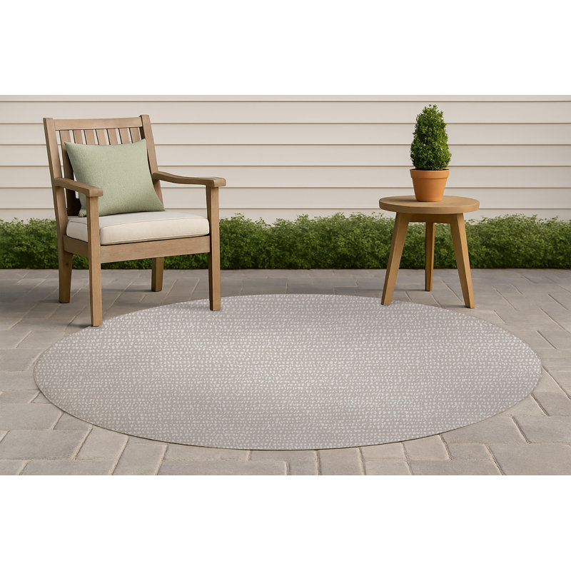 Crops Non-Slip Outdoor Rug, Round 5'