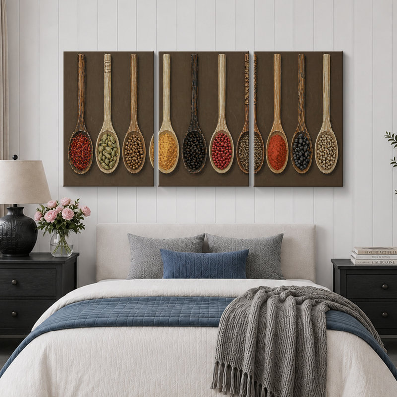 «Spoon» en bois, H 24 po x l 48 po x P 1,5 po, Toile tendue