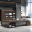 Bureau de direction 94,49 "en L brun, 6 tiroirs-987090705