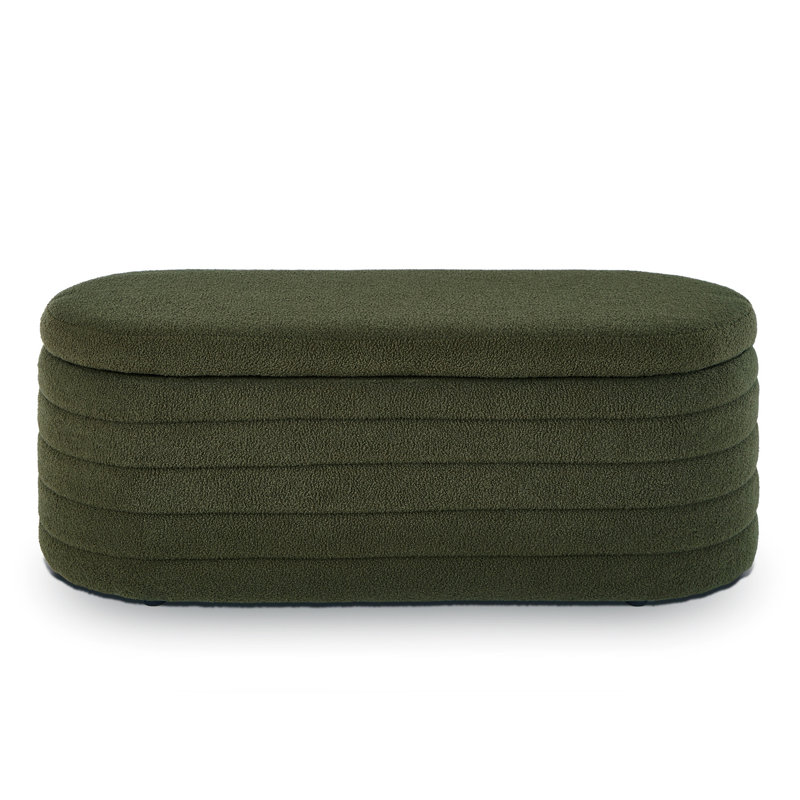 Banc de rangement avec siège en bois American Design, Vert foncé