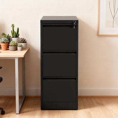 3-Drawer Vertical File Cabinet, Heavy Duty Eco-Safe Storage with Quiet Full-Extension Drawers & Wall Mount Kit by Inbox Zero