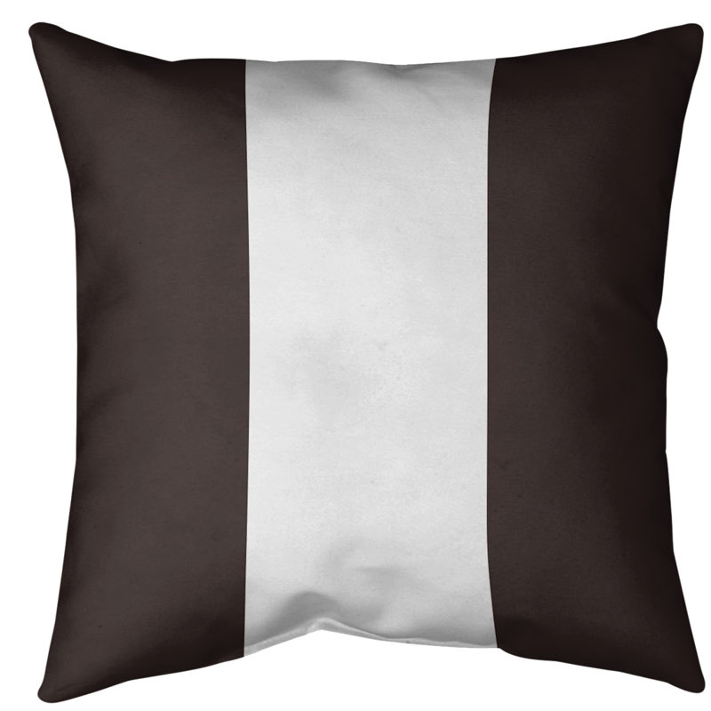 Housse de coussin, 20 po x 20 po, Brun / Blanc, Faux lin