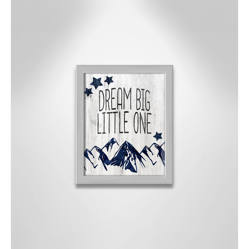 Adhésif décoratif «Dream Big Little One», H 10 po x l 8 po x P 1,18 po, Encadré de boîte argent