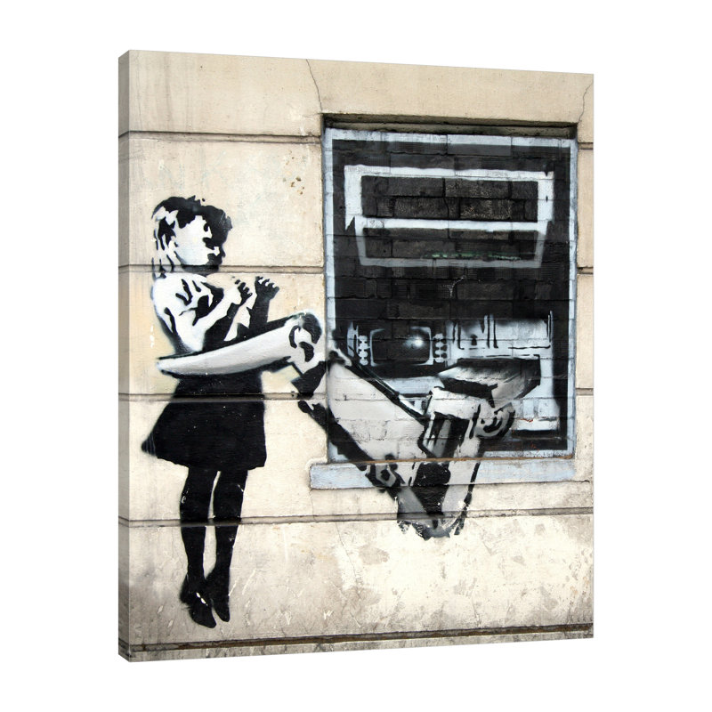 ATM With Robot Arm - Wrapped Canvas Print, 38 cm H x 30 cm W x 3 cm D