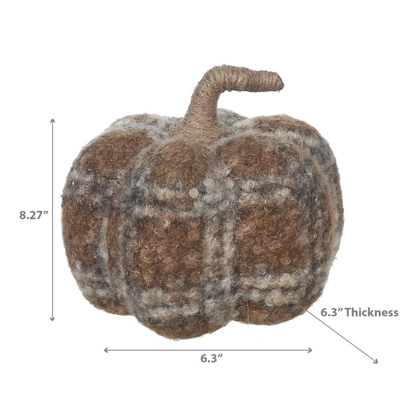 Tissu écossais écossais citrouille grand, H 9 po x l 6 po x P 6 po
