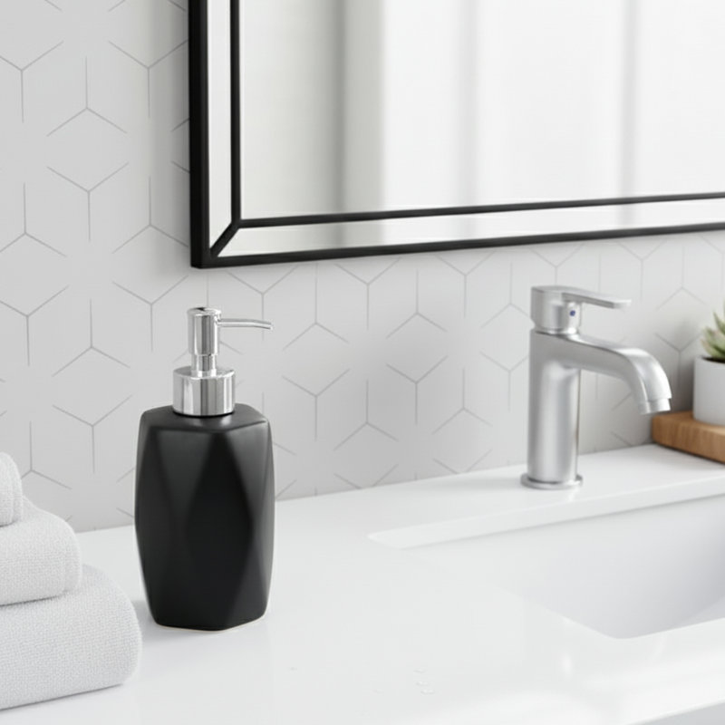 Diamond Shape Hand Soap Dispenser, Black