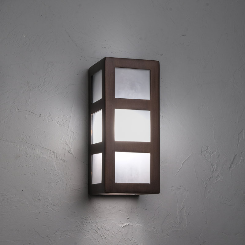 Applique murale d'extérieur en céramique Coan, ampoule DEL incluse, Cuivre huilé, H 12,5 po x l 5 po x P 5 po