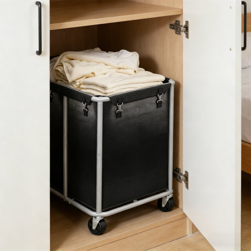 Laundry Cart, Commercial Rolling Laundry Cart With Detachable Lining -420L, Heavy-Duty Steel Frame, Capacity 400 Pounds
