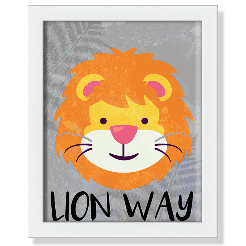 Impression sur papier Lion Way, Encadré de boîte noir, H 10 po x l 8 po x P 1,18 po