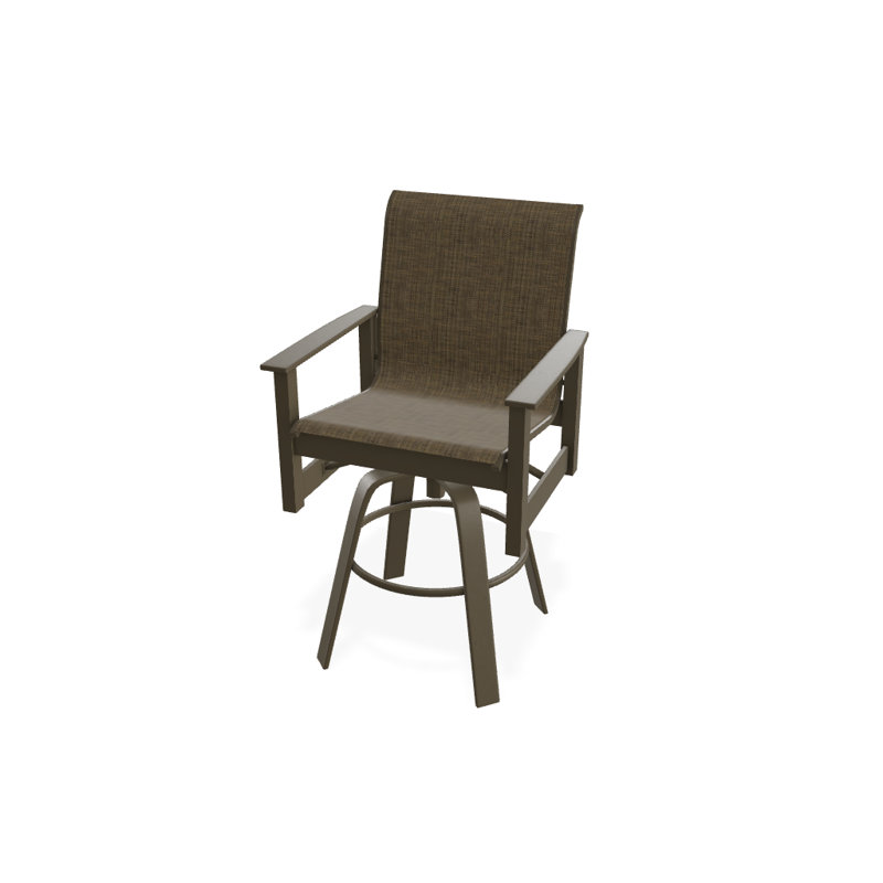 Fauteuil pivotant à hauteur de barre Leeward MGP, Beacon taupe Sunbrella®, Bois de plage texturé