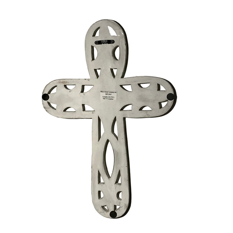 The Shepherd's Light Handmade Religious & Spiritual Wall Decor, Distressed Cream White