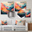 Coral Teal Bold Canyon Landscape III - Abstract Metal Wall Art-1803781563