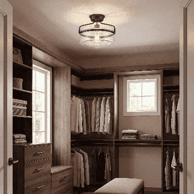 Pollak 1-Light Dimmable Semi Flush Mount