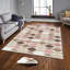 Tapis beige en polyester tissé à la machine Mehl-401573125