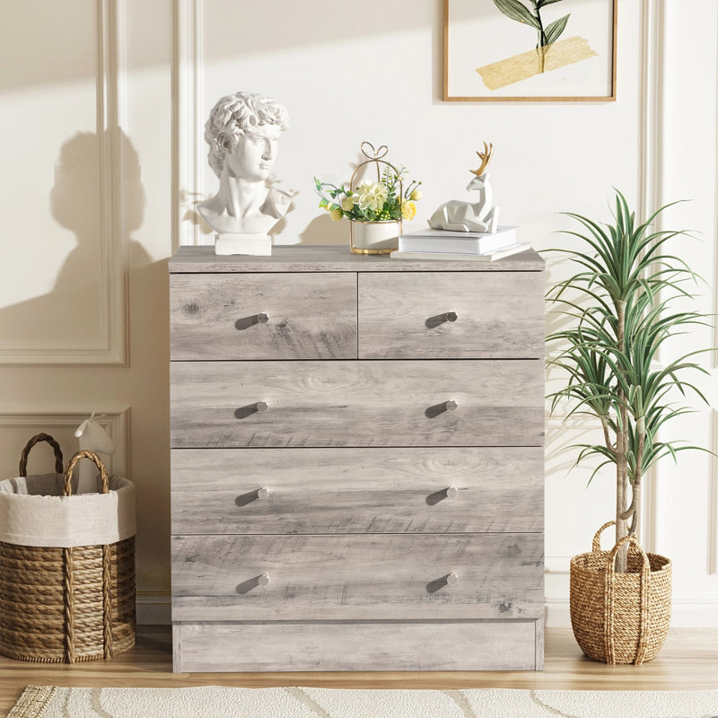 Cilegon 5 - Drawer Storage Cabinet, Grey