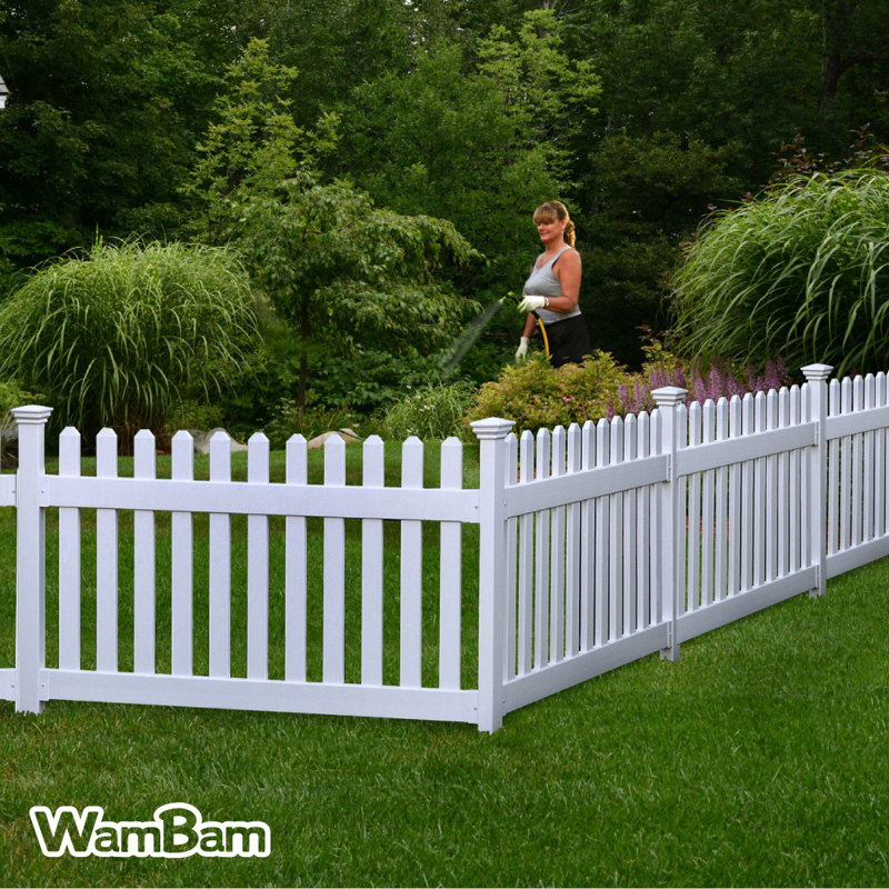 3ft H x 6ft W White Vinyl No Dig Picket Fence Panel
