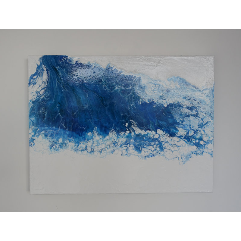 'Cascading Surf' - Wrapped Canvas Painting Print