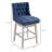 Counter Height Bar Stools Set of 2, 180 Degree Swivel Kitchen Island Stool, 27" Seat Height with Wood Footrests and Button Tufted Design, Beige-738749252-784863122