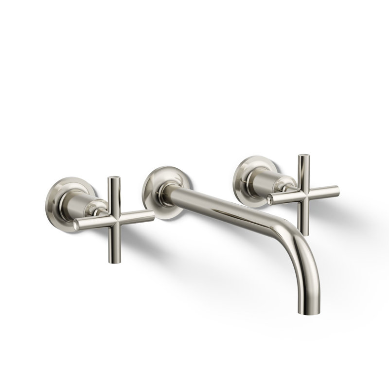 Purist® Wall Mounted Bathroom Faucet, Vibrant Polished Nickel, Cross Handle
