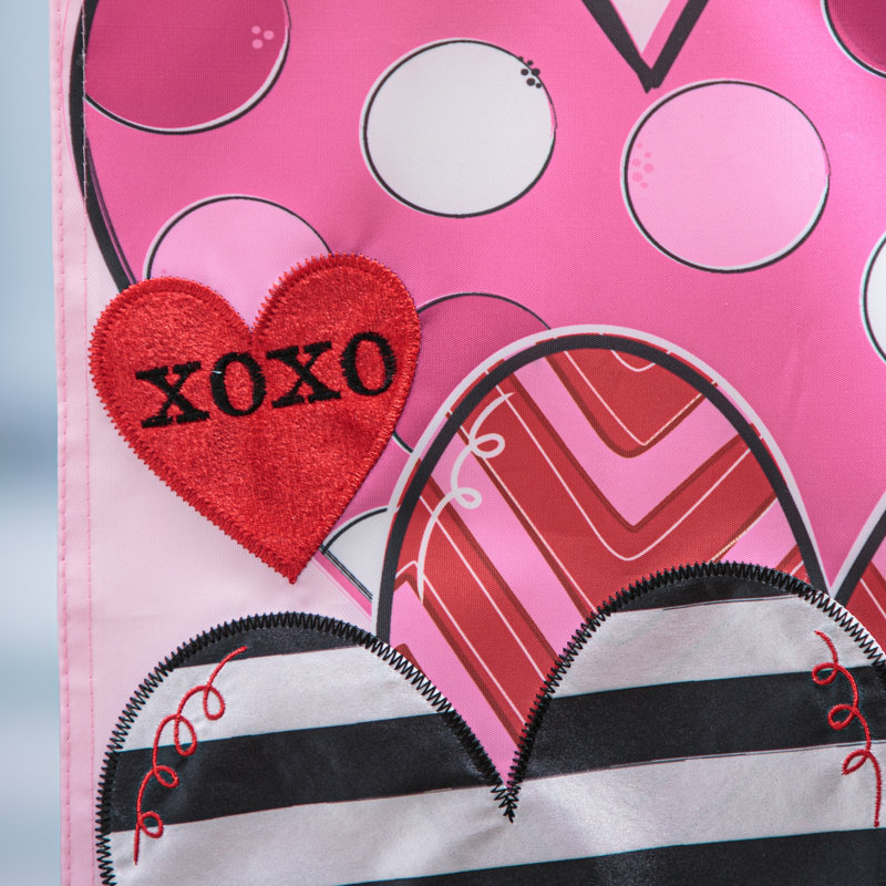 Joyeuse Saint-Valentin, appliques drapeau de jardin