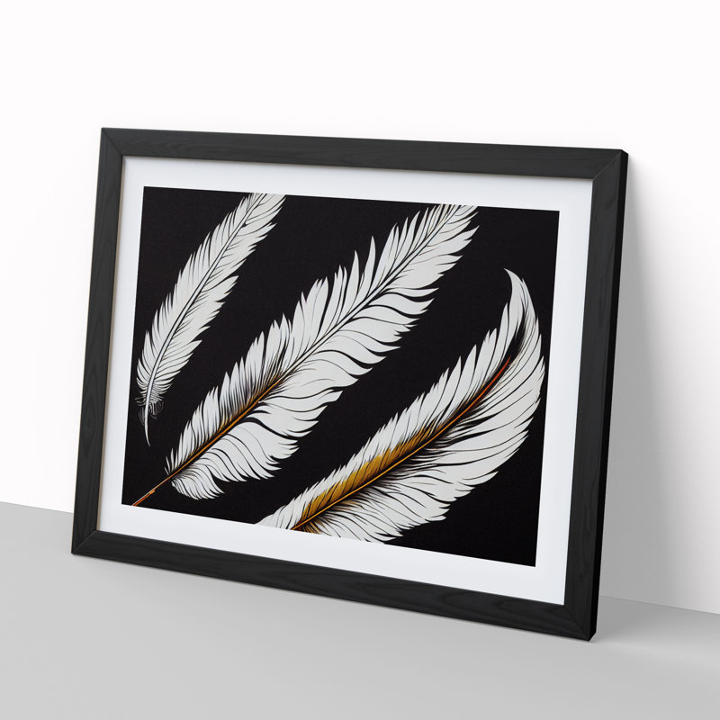 Groovy Bird Feathers - Framed Print, Black Framed, 25cm H x 34cm W x 2cm D
