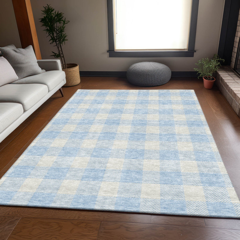 Premium Machine Washable Prisco Sky Rug, Rectangle 8' x 10'