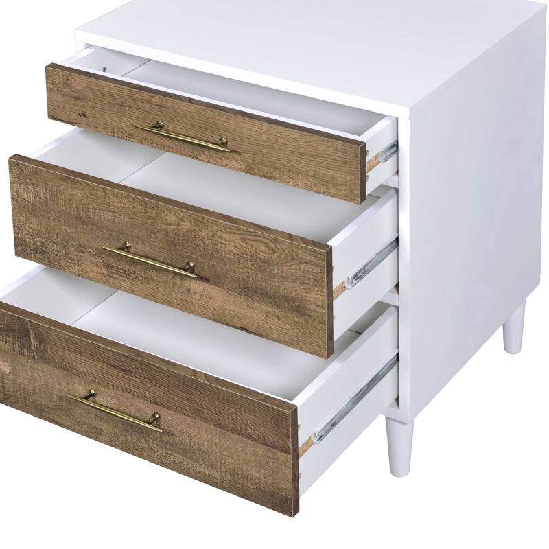 Lurel White & Weathered Oak Finish Accent Table