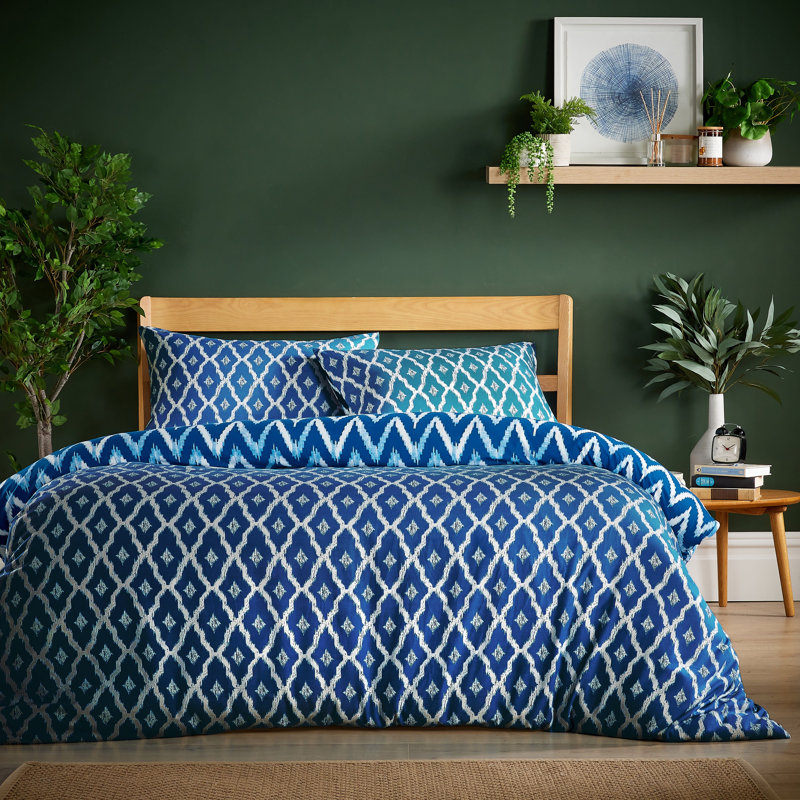 Polyester No Pattern Duvet Cover Set with Pillowcases, Blue, Single Duvet Cover Set + 2 Pillowcases